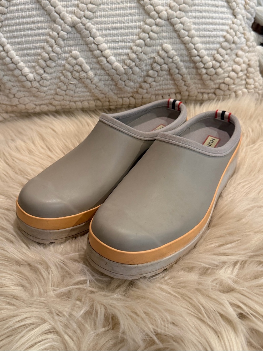 Hunter Gray Waterproof Slip-On Clogs
